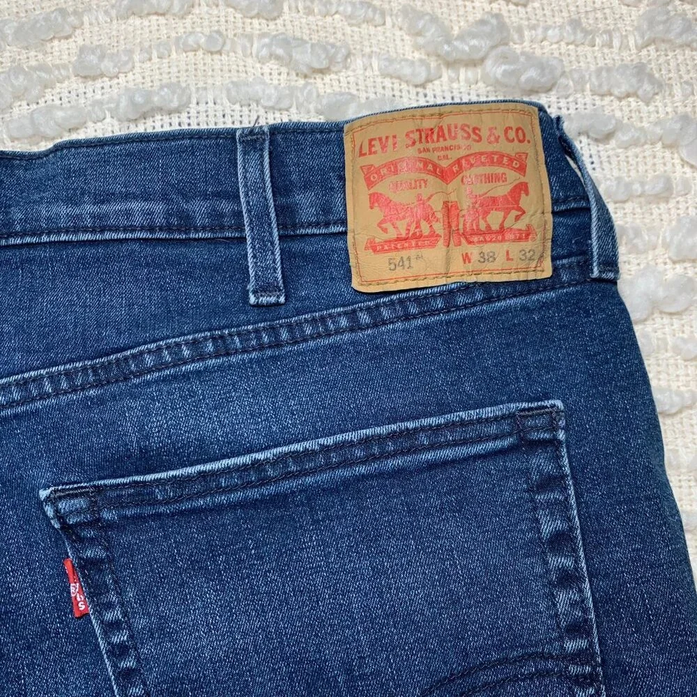 LEVI‎ JEANS 541 MENS 38X32 38X30 BLUE DENIM STRAIGHT LEG OUTDOOR CASUAL